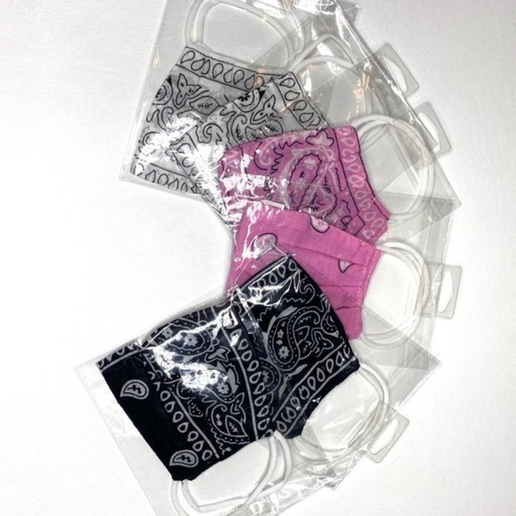 Pink Paisley Print Bandana Face Mask - 5 LEFT !! - Picture 4 of 4